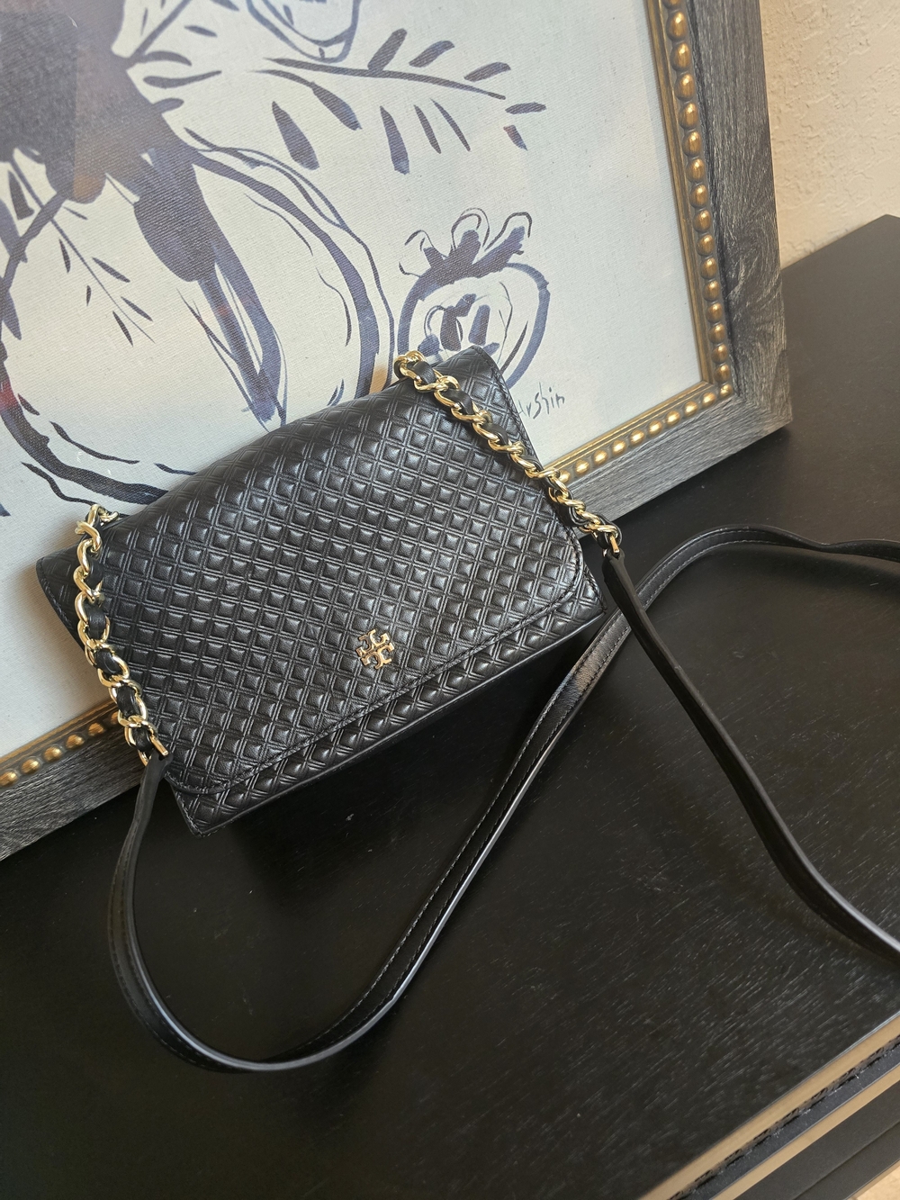 Tory Burch Marion Embossed Shrunken Shoulder And Crossbody Bag
